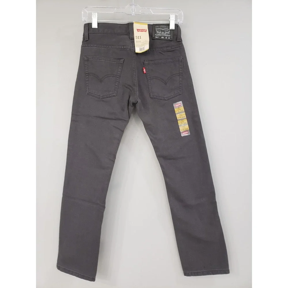 Levi's 511 Skinny Jeans Boys Size 12 Reg 26 X 26 Gray 100% Cotton Denim Corduroy